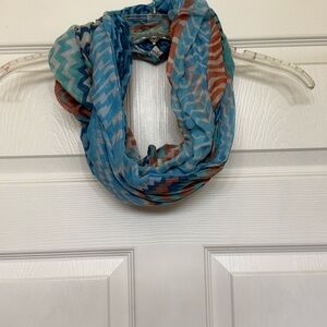 Light Blue and Teal Chevron Infinity Scarf - Unbranded